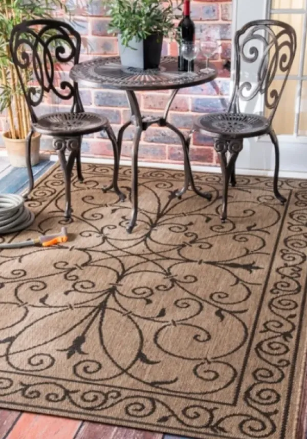 Outdoor Rugs-Kirkland's Home Kaya Rust Gradient Indoor/Outdoor Area Rug, 6X9 Orange