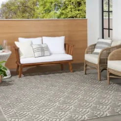 Outdoor Rugs-Kirkland's Home Kaya Rust Gradient Indoor/Outdoor Area Rug, 4X7 Orange