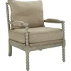 Accent Chairs-Kirkland's Home Khaki Liam Turned Leg Accent Chair Tan