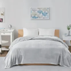 Blankets & Throws-Kirkland's Home King Oversize Plush Blanket Gray