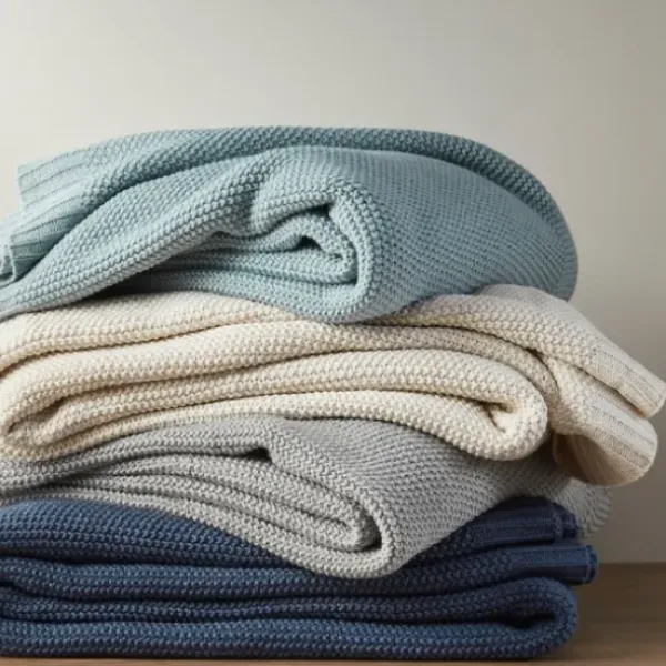 Blankets & Throws-Kirkland's Home King Rylan Knit Blanket Blue