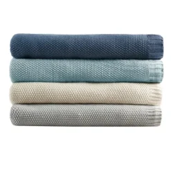 Blankets & Throws-Kirkland's Home King Rylan Knit Blanket Gray