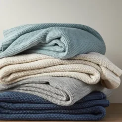 Blankets & Throws-Kirkland's Home King Rylan Knit Blanket Gray