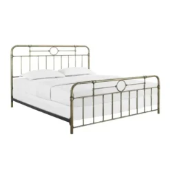 Beds & Headboards-Kirkland's Home King Size Bronze Pipe Bed Frame Brown