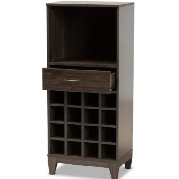 Cabinets & Sideboards-Kirkland's Home Kitredge Dark Wine Cabinet Brown
