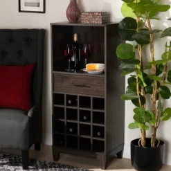 Cabinets & Sideboards-Kirkland's Home Kitredge Dark Wine Cabinet Brown