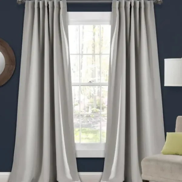 Curtains & Drapes-Kirkland's Home Knotted Curtain Panel Set, 95 In. Blue