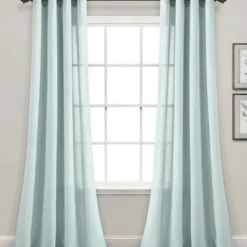 Curtains & Drapes-Kirkland's Home Knotted Curtain Panel Set, 84 In. Blue