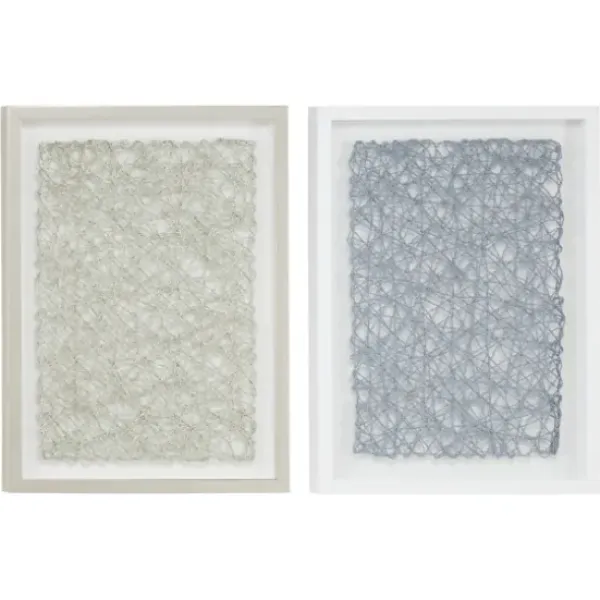 Framed Art-Kirkland's Home Knotted String 2-Pc. Shadow Box Set Green/Blue/White