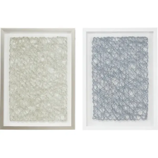 Framed Art-Kirkland's Home Knotted String 2-Pc. Shadow Box Set Green/Blue/White