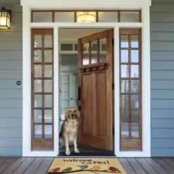 Doormats-Kirkland's Home Labrador Welcome Doormat Tan/Black