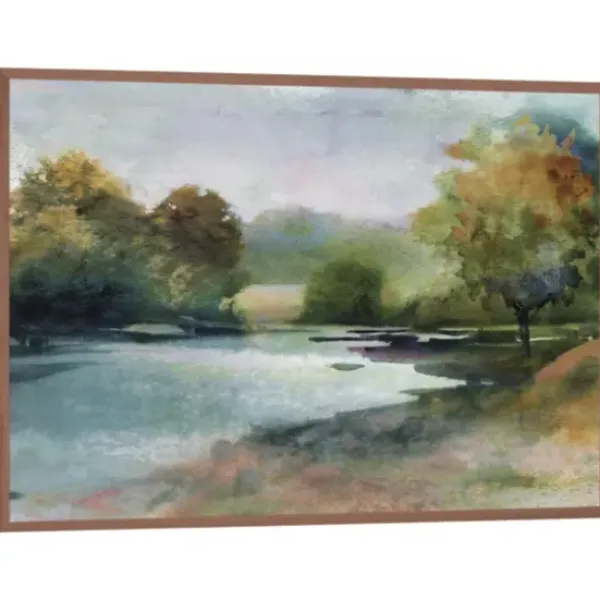 Canvas Art-Kirkland's Home Lacu Ii Framed Canvas Art Print Brown/Blue