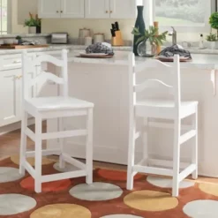 Bar Stools & Counter Height Stools-Kirkland's Home Ladder Back Counter Stools, Set Of 2 White