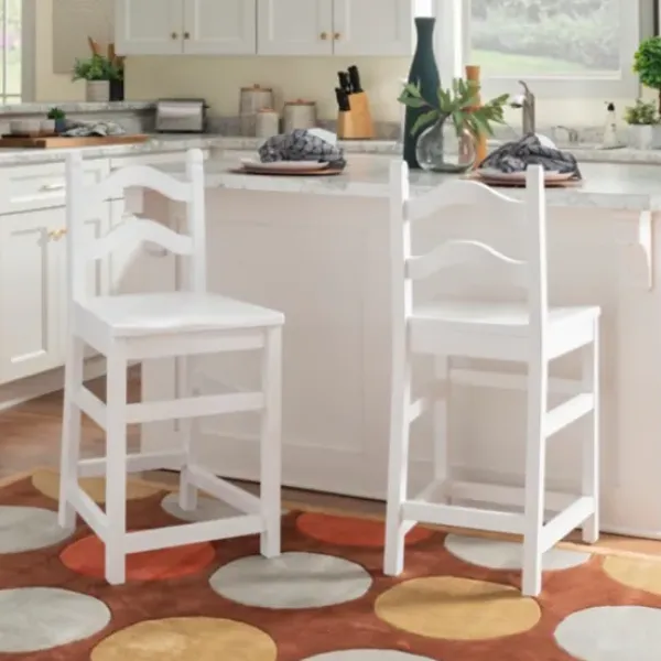 Bar Stools & Counter Height Stools-Kirkland's Home Ladder Back Counter Stools, Set Of 2 White