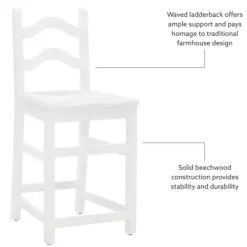 Bar Stools & Counter Height Stools-Kirkland's Home Ladder Back Counter Stools, Set Of 2 White