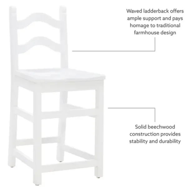Bar Stools & Counter Height Stools-Kirkland's Home Ladder Back Counter Stools, Set Of 2 White