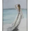 Framed Art-Kirkland's Home Lady Of The Ocean Framed Canvas Art Print White/Blue/Gray