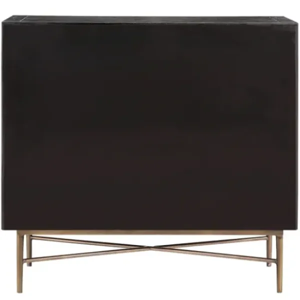 Cabinets & Sideboards-Kirkland's Home Laini Distressed Modern Carved Cabinet Black