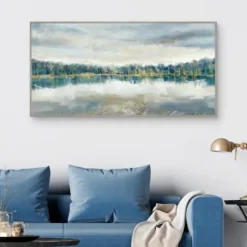 Canvas Art-Kirkland's Home Lakeside Luxe Framed Canvas Art Print Green/Blue