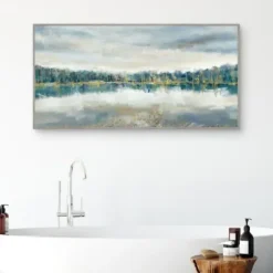 Canvas Art-Kirkland's Home Lakeside Luxe Framed Canvas Art Print Green/Blue
