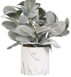 Arrangements & Greenery-Kirkland's Home Lamb'S Ear Arrangement In Marbled Planter Green/White