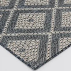 Outdoor Rugs-Kirkland's Home Landy Blue Aztec Outdoor Rug, 8X10 Blue/Gray