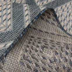 Outdoor Rugs-Kirkland's Home Landy Blue Aztec Outdoor Rug, 8X10 Blue/Gray