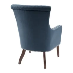 Accent Chairs-Kirkland's Home Lanea Quilted Accent Chair With Silver Studs Blue