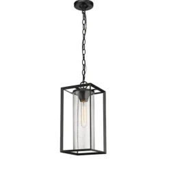 Outdoor Lighting-Kirkland's Home Lantern Outdoor Pendant Light Black