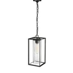 Outdoor Lighting-Kirkland's Home Lantern Outdoor Pendant Light Black