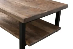 Coffee Tables-Kirkland's Home Large Brown Pine Wood And Metal Coffee Table Tan
