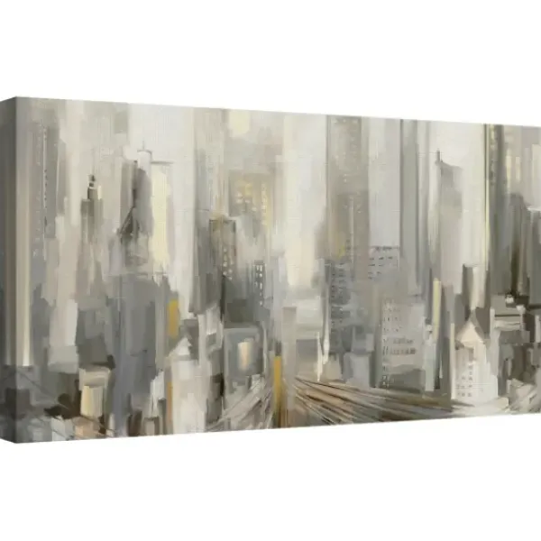 Canvas Art-Kirkland's Home Large City Lights Canvas Art Print Gray/White/Black