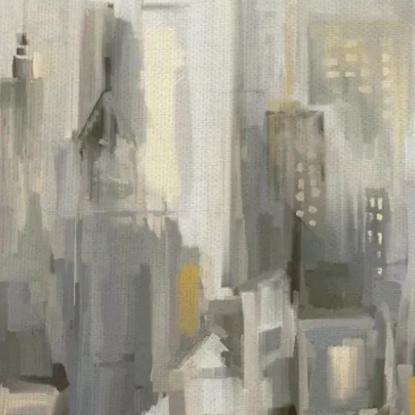Canvas Art-Kirkland's Home Large City Lights Canvas Art Print Gray/White/Black