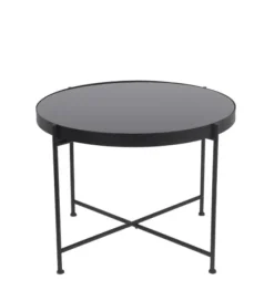 Accent & End Tables-Kirkland's Home Large Metal And Glass Side Table Black