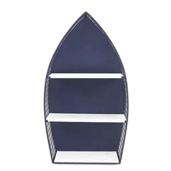 Shelves-Kirkland's Home Large Navy And White Rowboat Bookshelf, 30 In.