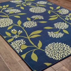 Outdoor Rugs-Kirkland's Home Large Print Tropical Leaf Outdoor Area Rug, 5X7 Tan/Green