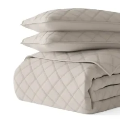 Quilts-Kirkland's Home Latte Stitched Diamond 2-Pc. Twin Quilt Set Tan