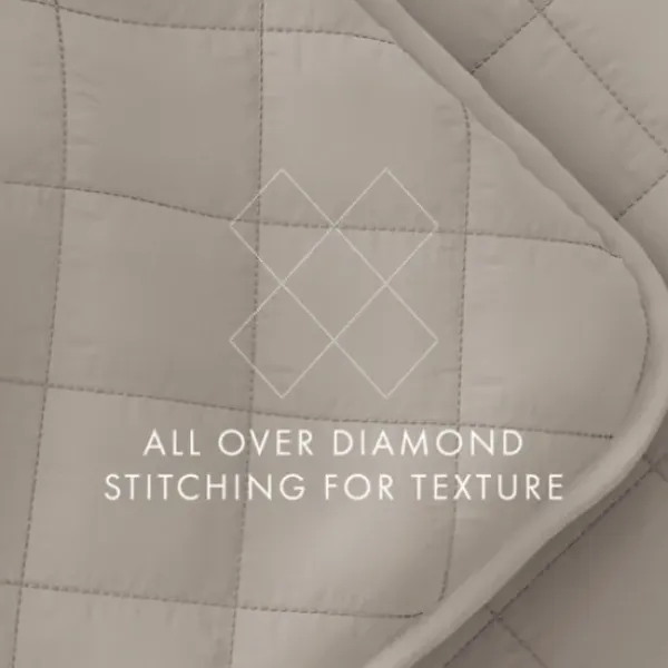 Quilts-Kirkland's Home Latte Stitched Diamond 3-Pc. King Quilt Set Tan