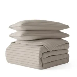 Quilts-Kirkland's Home Latte Stitched Stripes 2-Pc. Twin Quilt Set Gray