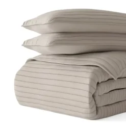 Quilts-Kirkland's Home Latte Stitched Stripes 2-Pc. Twin Quilt Set Gray