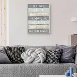 Wall Quotes & Signs-Kirkland's Home Laughter Never Ends Framed Canvas Art Print Blue/Green