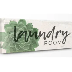 Wall Quotes & Signs-Kirkland's Home Laundry Room Succulent Canvas Art Print Green/White