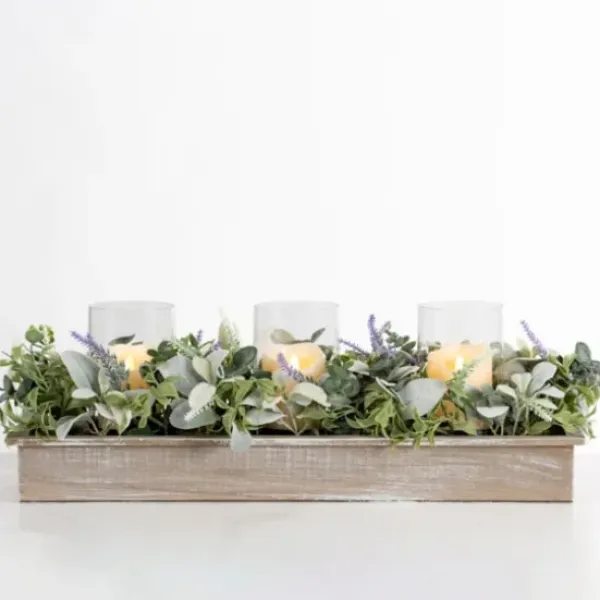 Arrangements & Greenery-Kirkland's Home Lavender And Lambs Ear Centerpiece Green/Purple