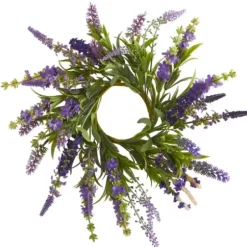 Wreaths-Kirkland's Home Lavender Wreath And Arrangement 2-Pc. Set Purple/Green