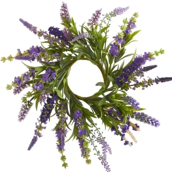Wreaths-Kirkland's Home Lavender Wreath And Arrangement 2-Pc. Set Purple/Green