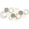 Wall Plaques-Kirkland's Home Layered Herringbone Plates Wall Plaque Gray/White/Gold