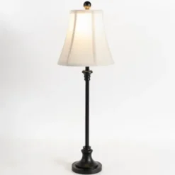 Buffet Lamps-Kirkland's Home Leah Black Candlestick Buffet Lamp White
