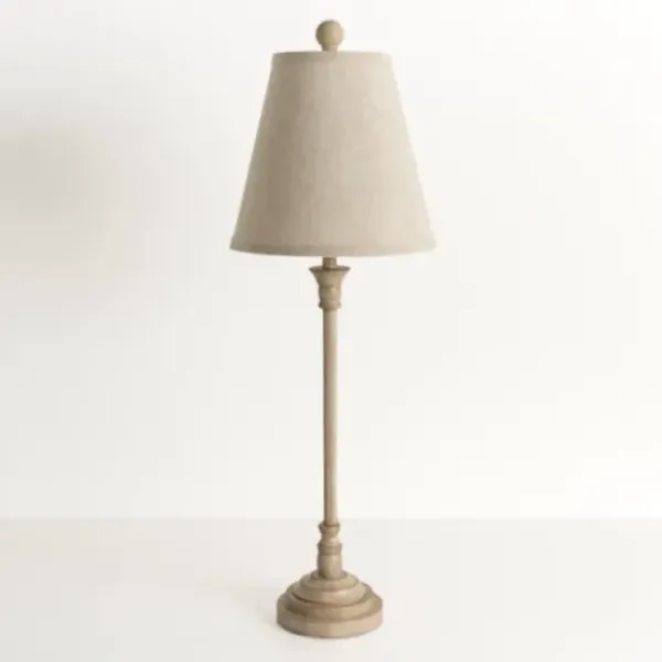 Buffet Lamps-Kirkland's Home Leah Cream Candlestick Buffet Lamp Tan