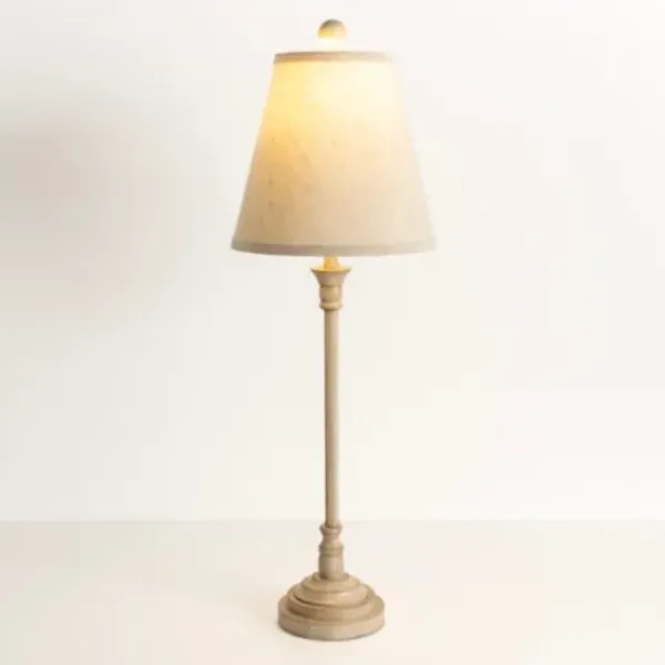 Buffet Lamps-Kirkland's Home Leah Cream Candlestick Buffet Lamp Tan