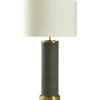 Table Lamps-Kirkland's Home Leather And Gold Table Lamp Gray